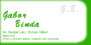 gabor binda business card